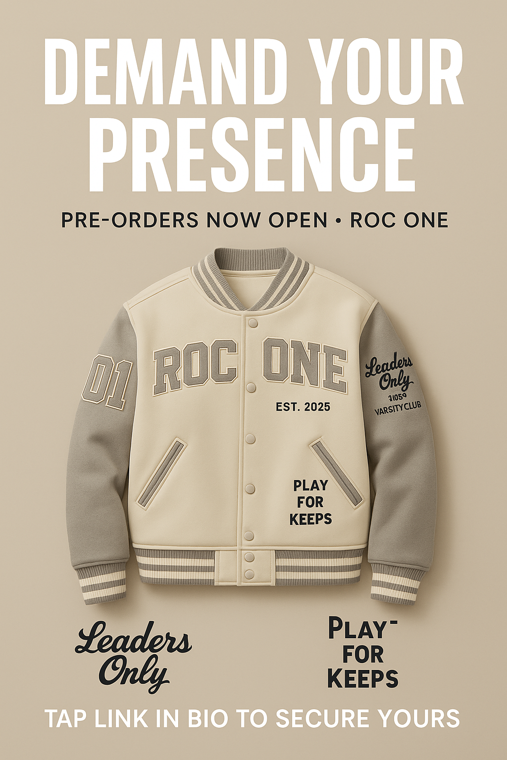 “Roc One Varsity Jacket – Demand Your Presence Edition”